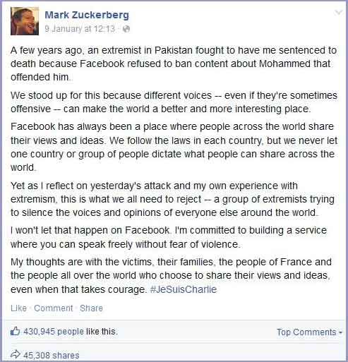 Mark-Zuckerberg status screenshot